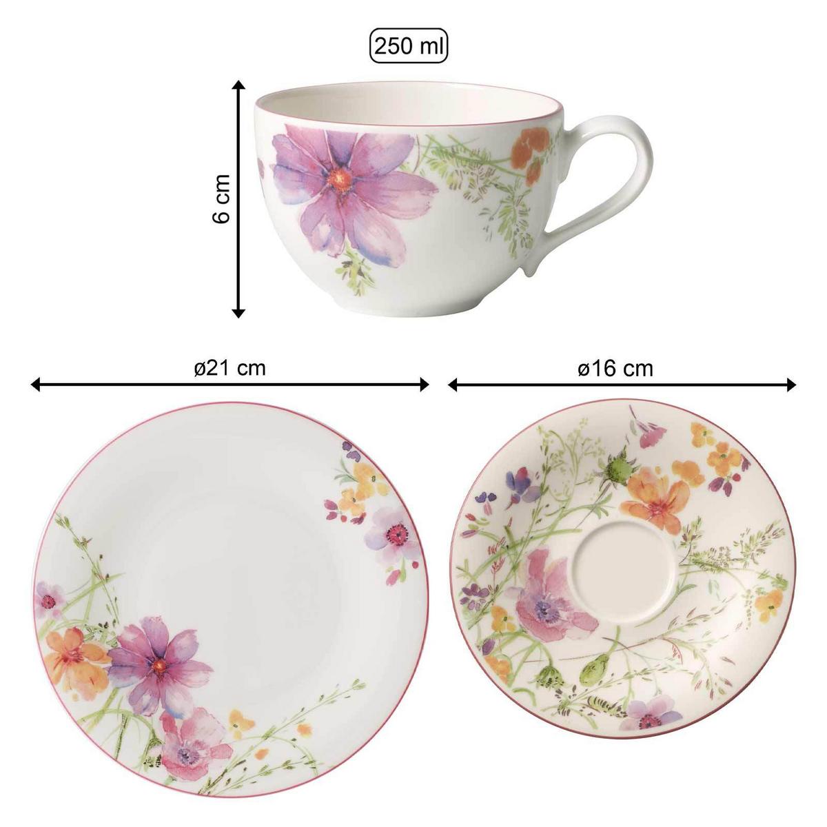 KAFFEESERVICE Mariefleur Basic bunt 18er Set - Multicolor, Keramik (2/2/2cm) - Villeroy & Boch