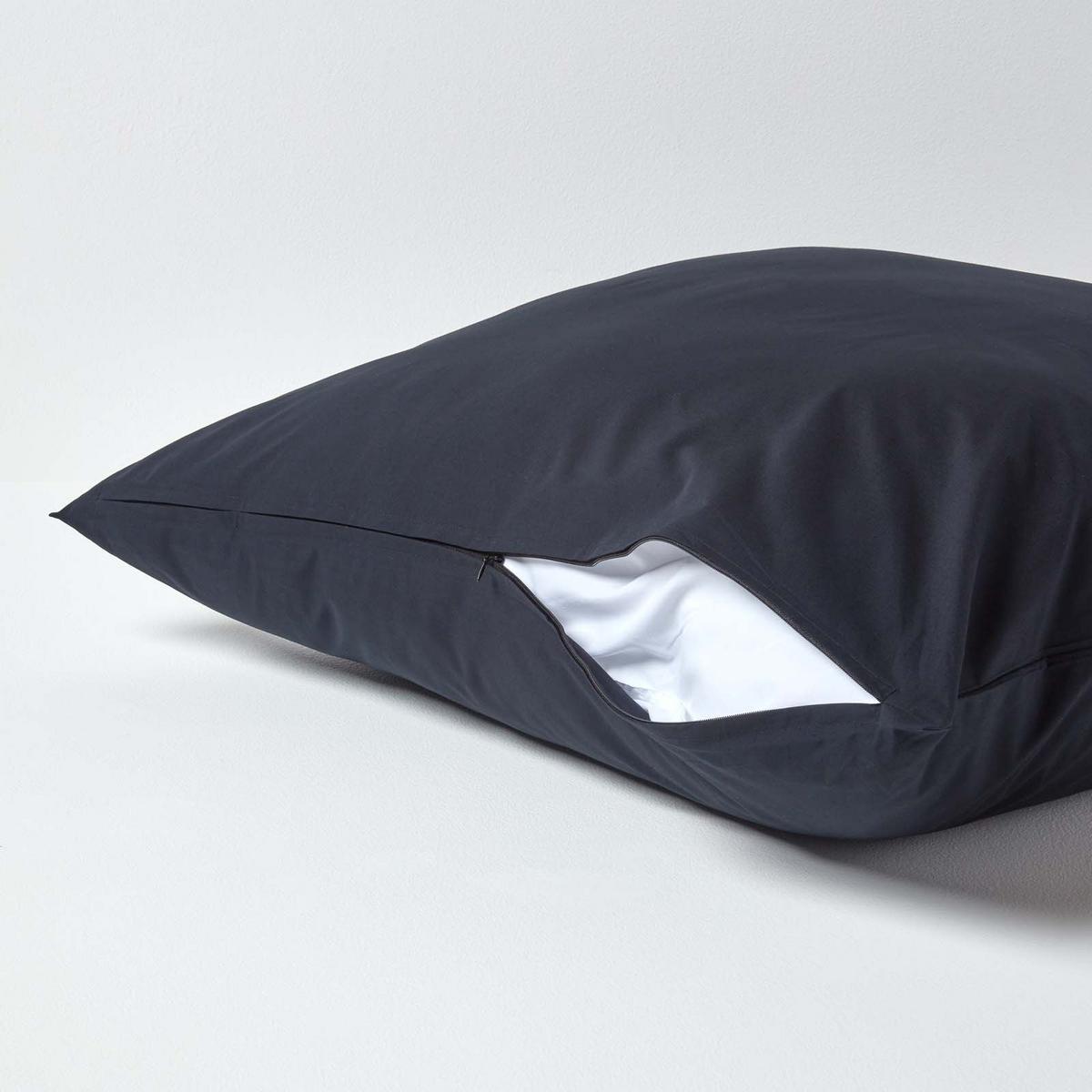 KISSENBEZUG Perkal, Ägyptische Baumwolle, Fadendichte 200 - Schwarz, Textil (80/80cm) - Homescapes