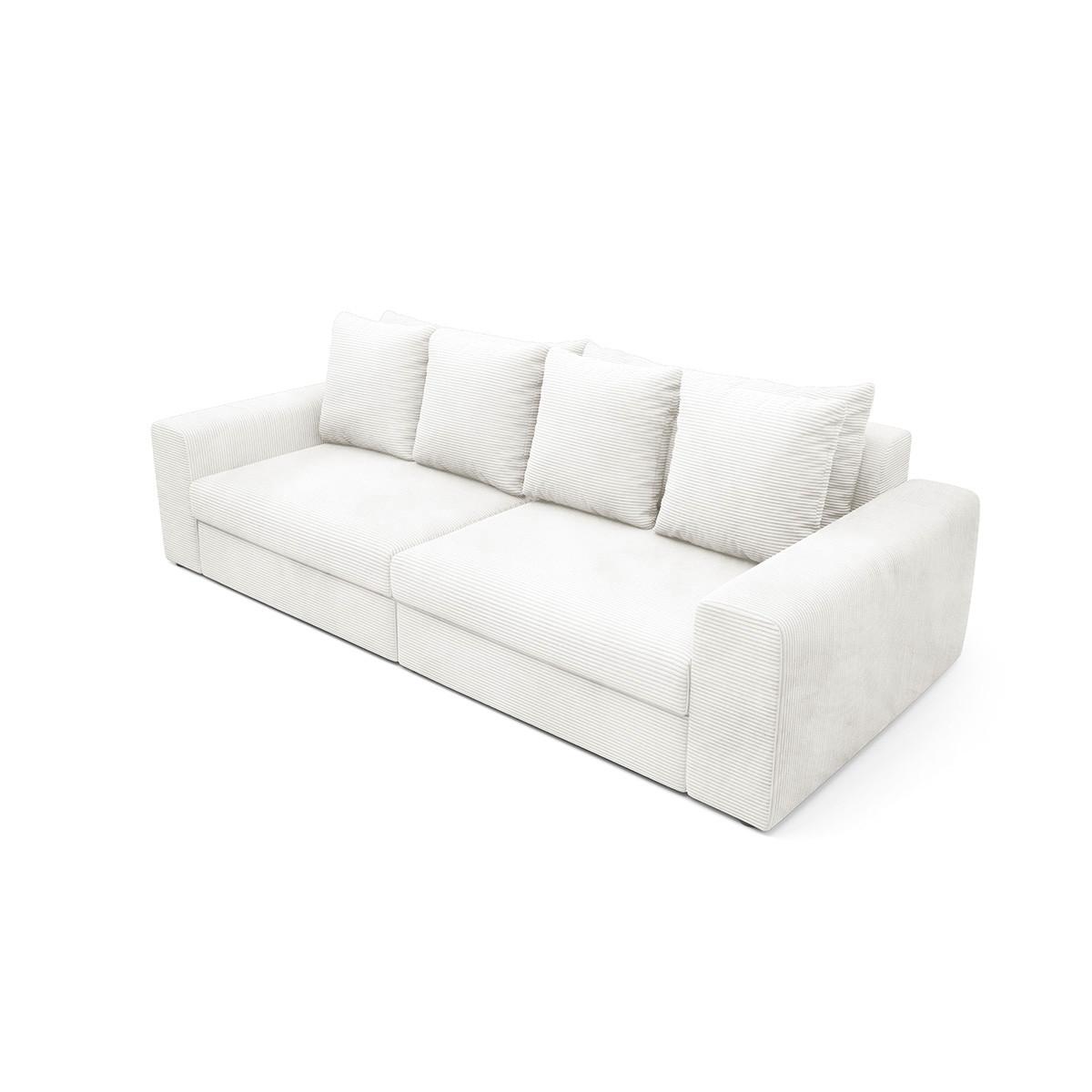 SOFA Paola 3 Sitzplätze Gebrochenes Weiß - Weiß, Holz (272/86/120cm) - Petits-meubles
