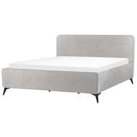 POLSTERBETT mit Lattenrost 180x200 cm Grau Valognes - Hellgrau, Textil (180/200cm) - Beliani