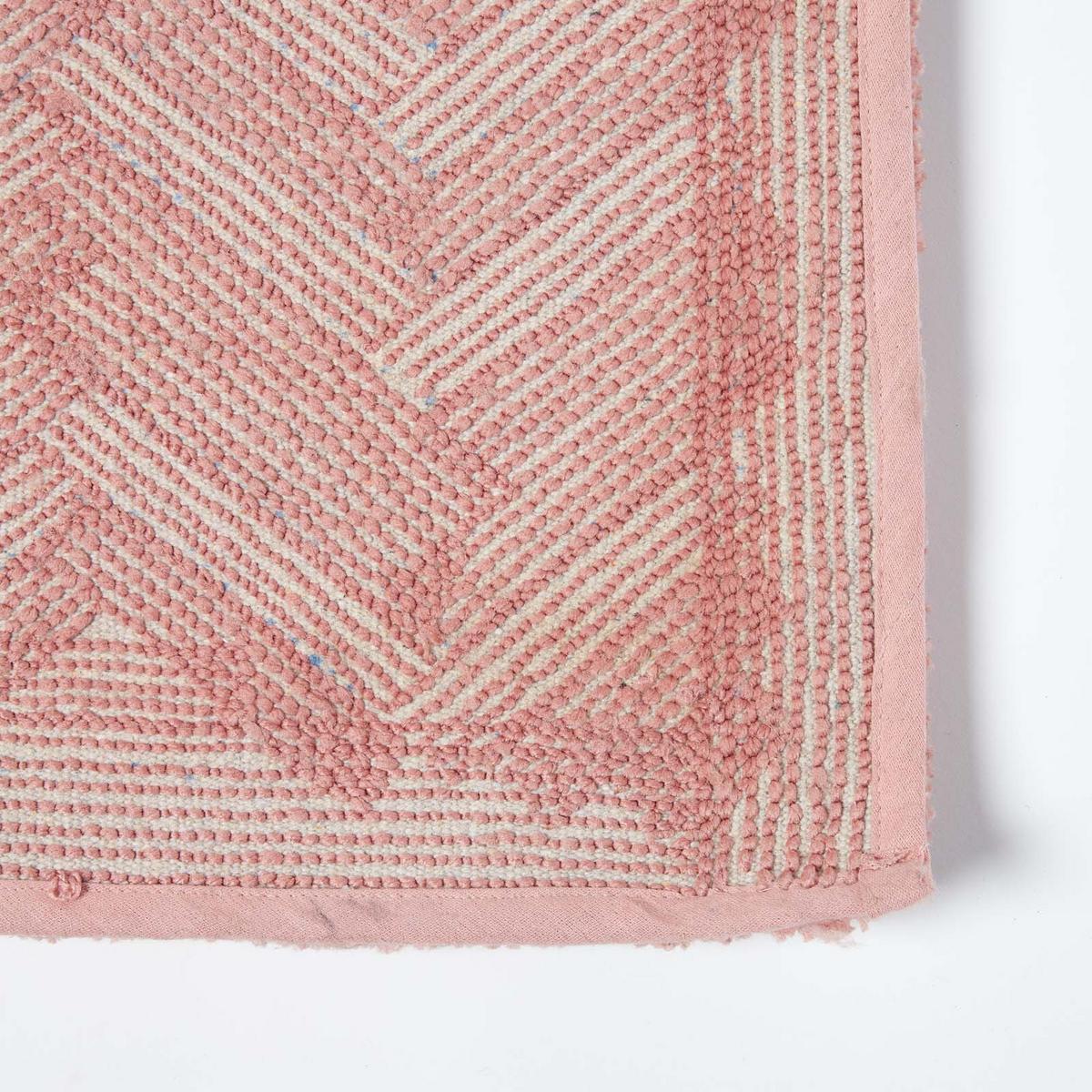 BADEMATTE 50/80 cm Chevron, Hochflor - Pink, Textil (50/80cm) - Homescapes
