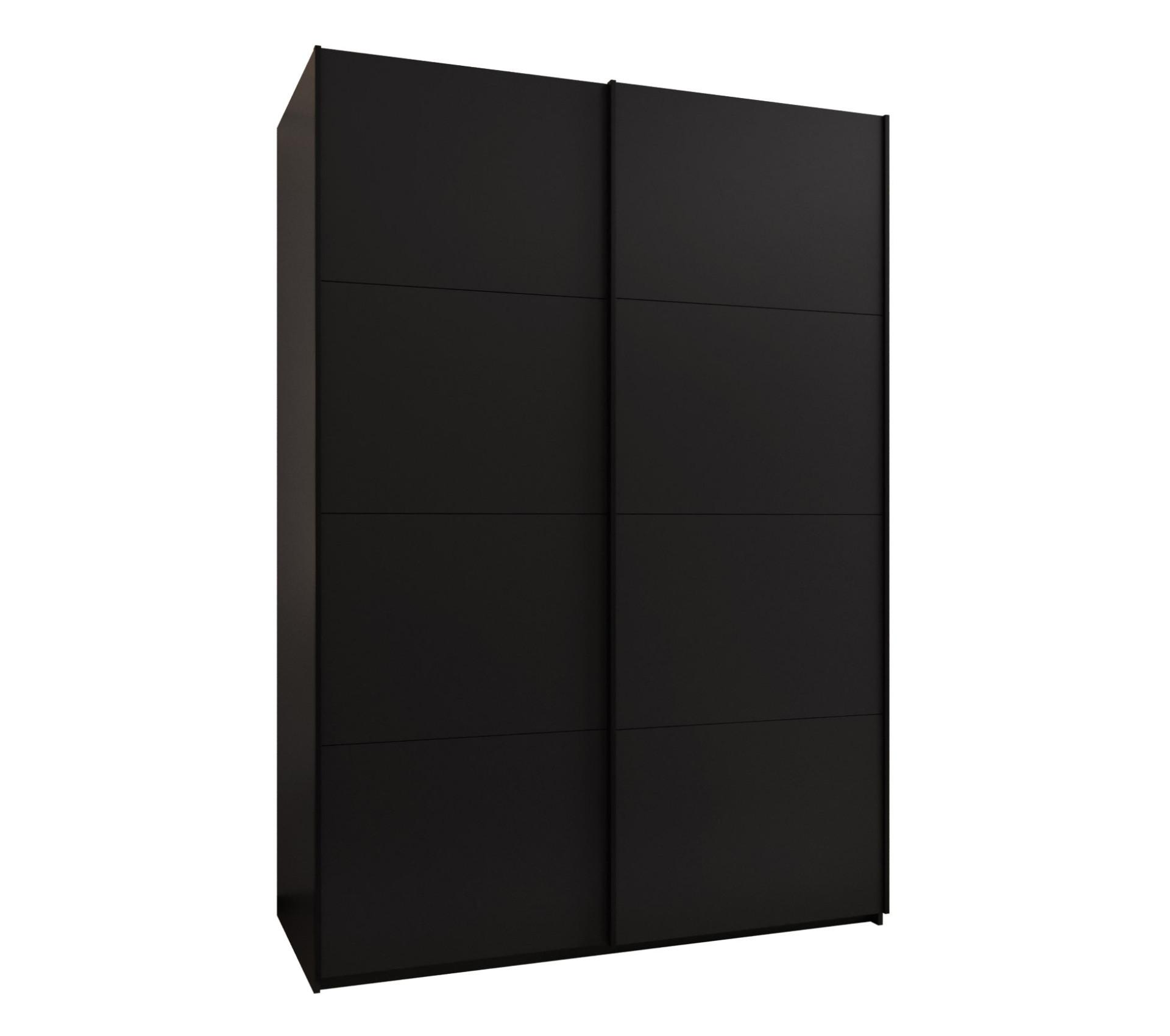 SCHWEBETÜRENSCHRANK 245,5/180/64 2-türig - Schwarz, Holz/Metall (180/245/64cm) - Abiks Möbel