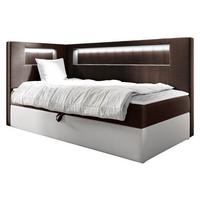 BOXBETT Gold Junior 3, Seite zum Öffnen des Bettkastens: Links - H3 - Weiß/Braun, Holz (100/200cm) - MIRJAN24