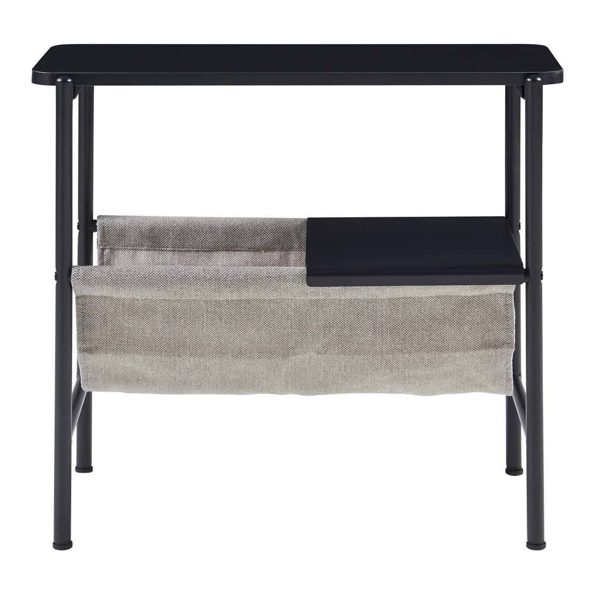 BEISTELLTISCH Samnanger - Schwarz, Holzwerkstoff/Textil (60/28/53cm) - [en.casa]