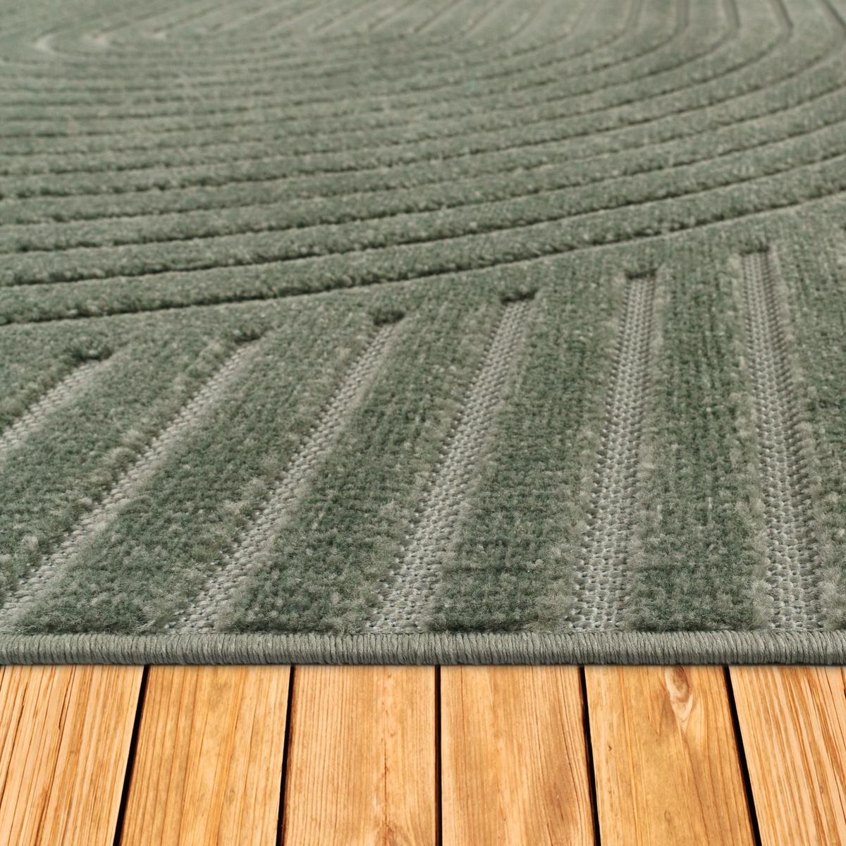 KURZFLORTEPPICH, mit Struktur, aus Polypropylen, Florhöhe 6 mm, Grün, 200 x 290 cm - Grün, Textil (290/200cm) - KADIMA DESIGN