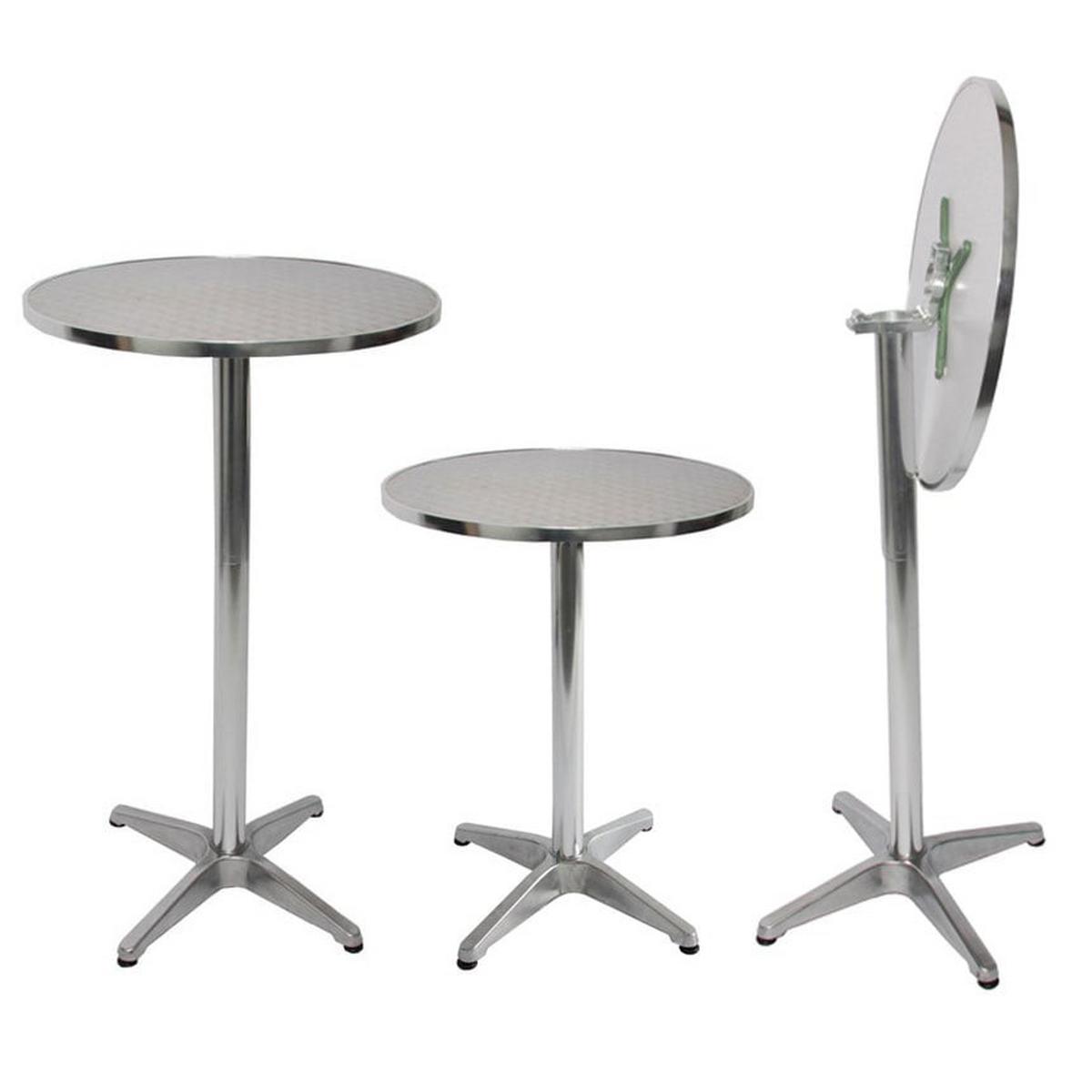 ALU-STEHTISCH 10ER-SET rund Silber 10er-Set - Silberfarben, Metall (60/60/110cm) - MCW