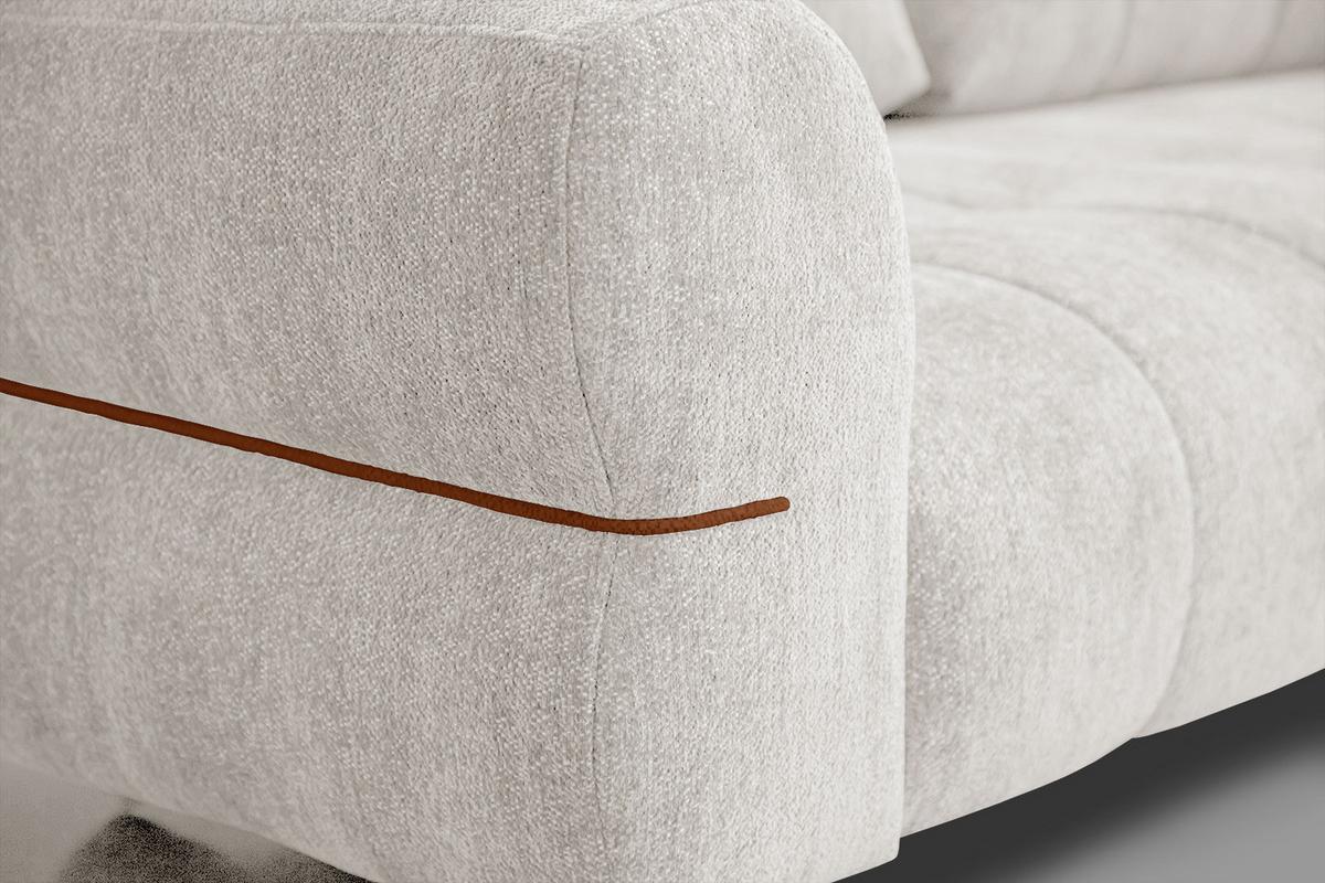 SOFA SALVINI 3-Sitzer, weiß - Schwarz/Weiß, Holzwerkstoff/Textil (176/88/99cm) - Wozimo