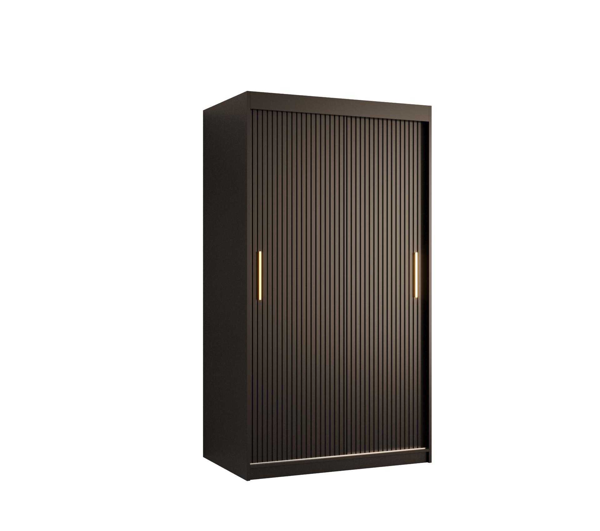 SCHWEBETÜRENSCHRANK 200/100/62 2-türig - Goldfarben/Schwarz, Holz/Kunststoff (100/200/62cm) - MÖBEL KRYSPOL