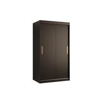 SCHWEBETÜRENSCHRANK 200/100/62 2-türig - Goldfarben/Schwarz, Holz/Kunststoff (100/200/62cm) - MÖBEL KRYSPOL