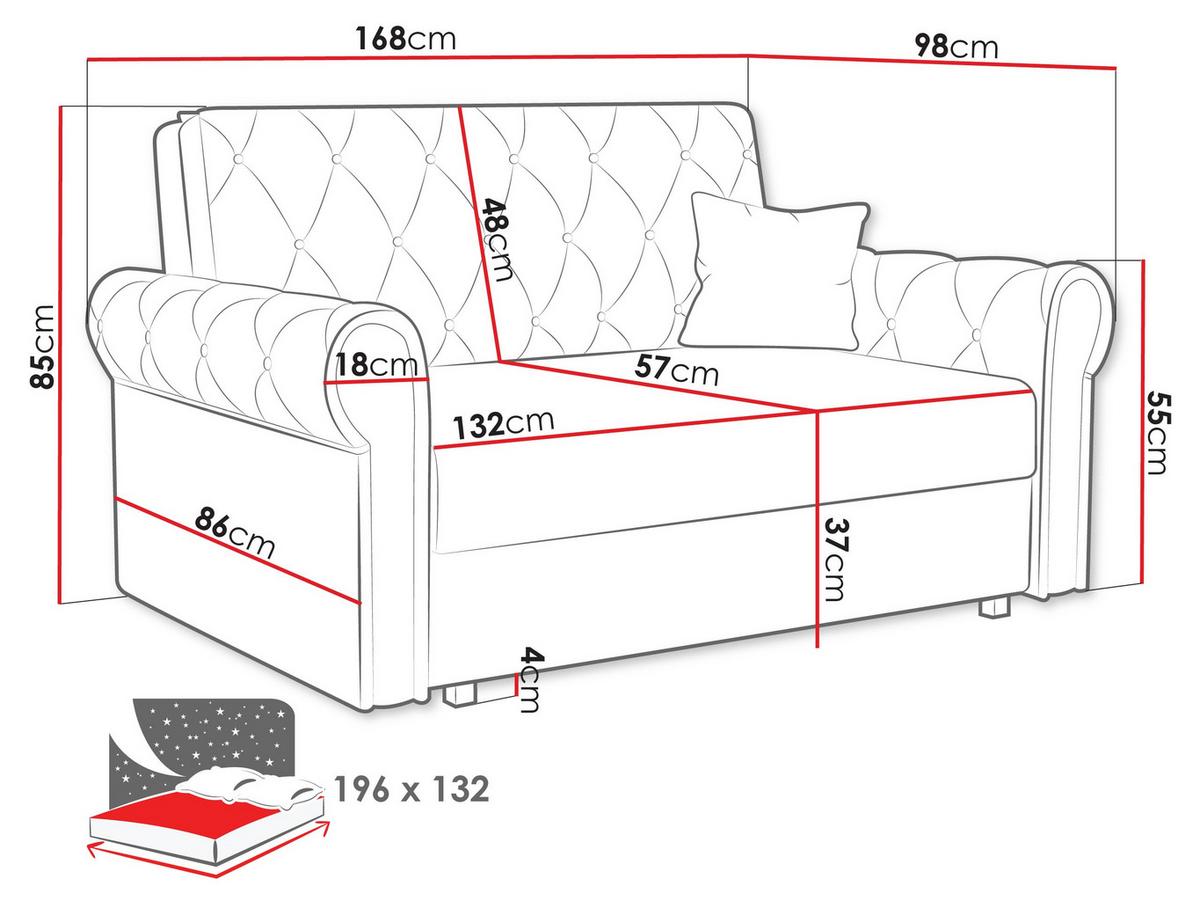 SCHLAFSOFA Viva Roma III - Graphitfarben/Schwarz, Holz/Textil (168/85/98cm) - MIRJAN24