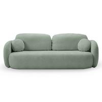 BETTSOFA AMICO Grün Bucle-Stoff mit Schlaffunktion - Grün, Holz (238/86.5/101cm) - MASSENO