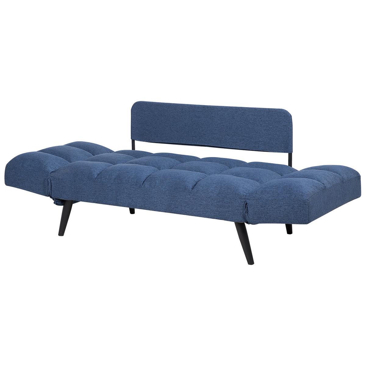 2-SITZER-SCHLAFSOFA Polsterbezug Marineblau Brekke - Hellblau, Textil (183/90/75cm) - Beliani