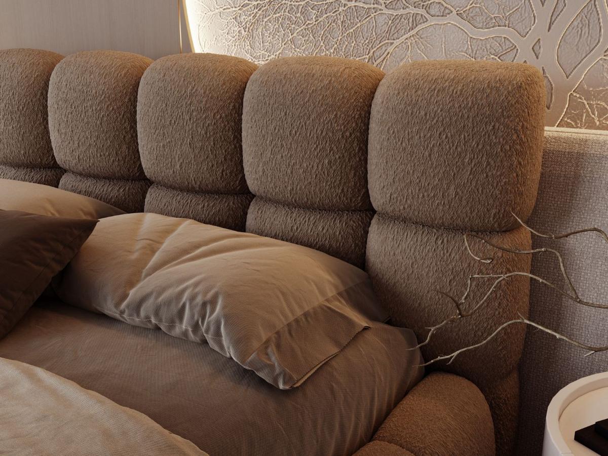 POLSTERBETT Modo 160x200 Bouclé-Stoff Braun - Braun, Textil (160/200cm) - Graingold
