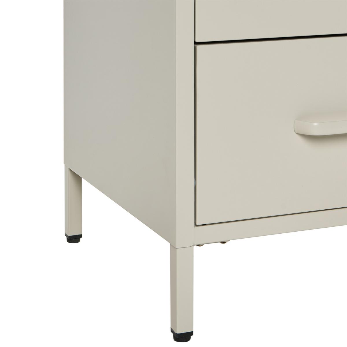 NACHTTISCH mit 2 Schubladen Metall Hellbeige Malavi - Beige, Metall (40/43/55cm) - Beliani