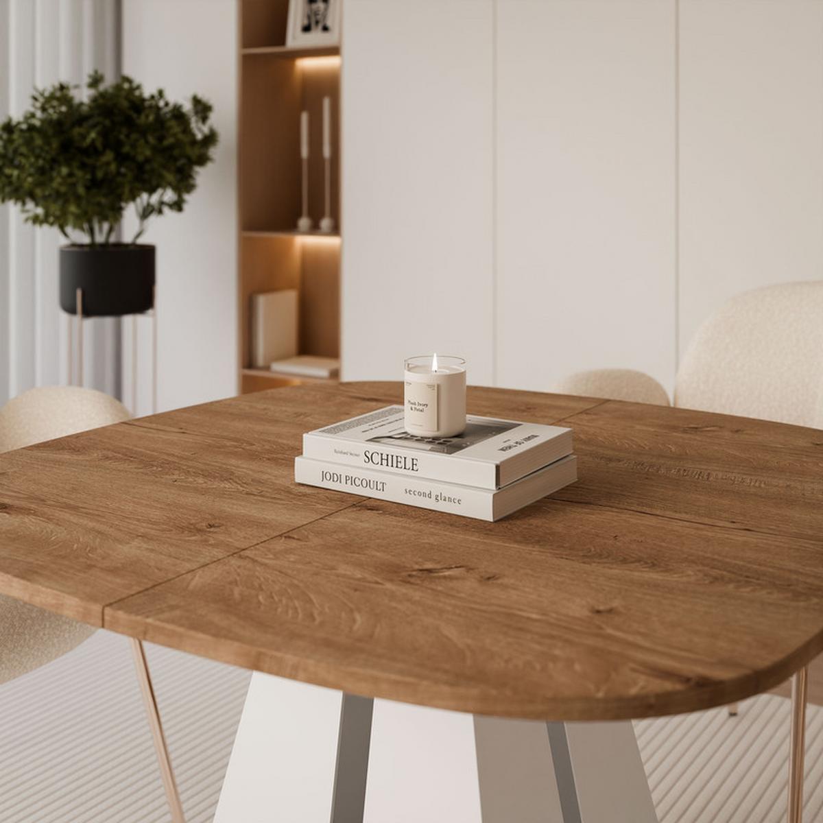 AUSZIEHTISCH ZELO 100/50/76 cm, Weiß / Lefkas-Eiche - Eiche San Remo/Weiß, Holzwerkstoff/Metall (50/100/76cm) - Idohome