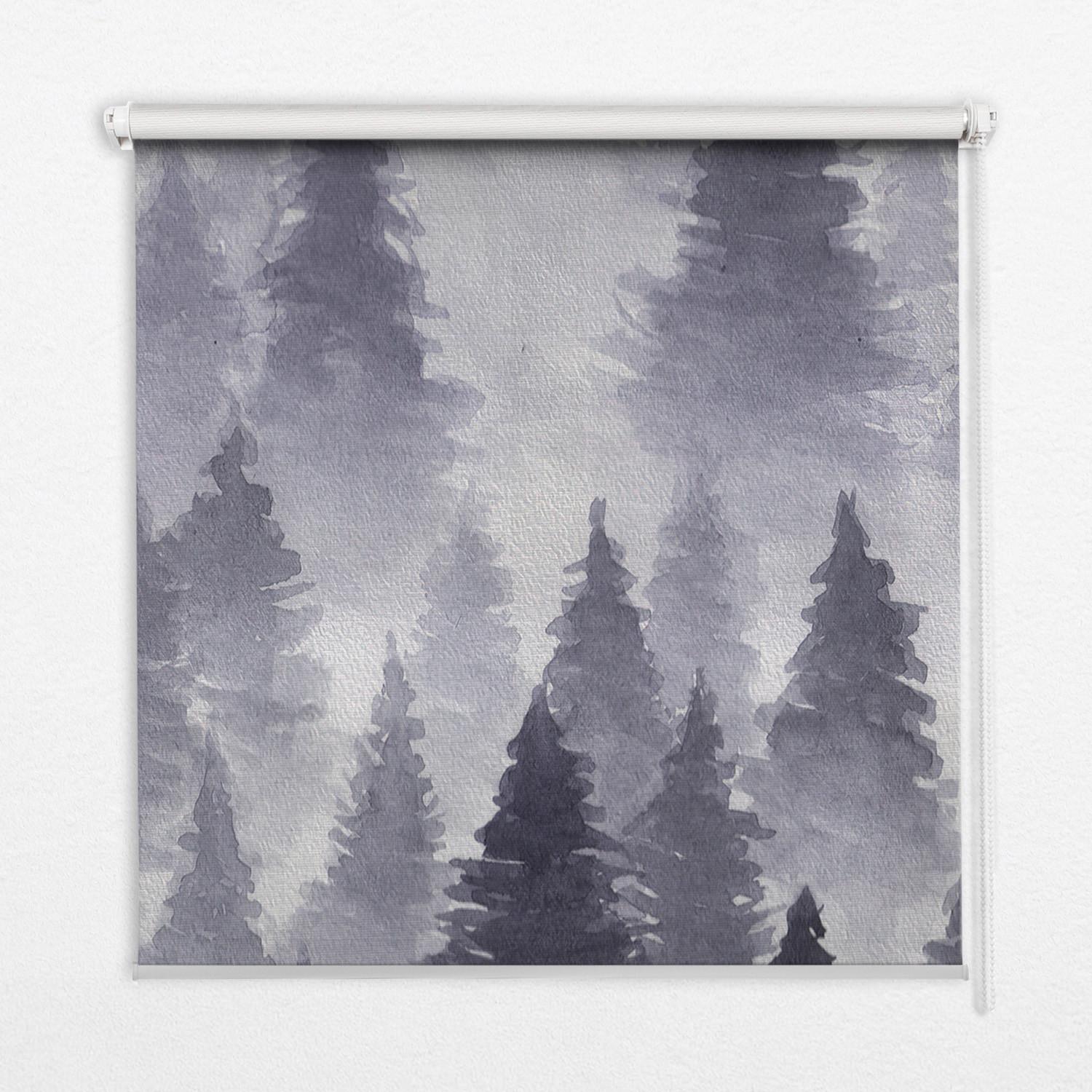 INNENROLLO - Fensterrollo - Rollo - 80x180 cm - Nebelwald - Schwarz, Kunststoff (80/180/0.5cm) - TULUP