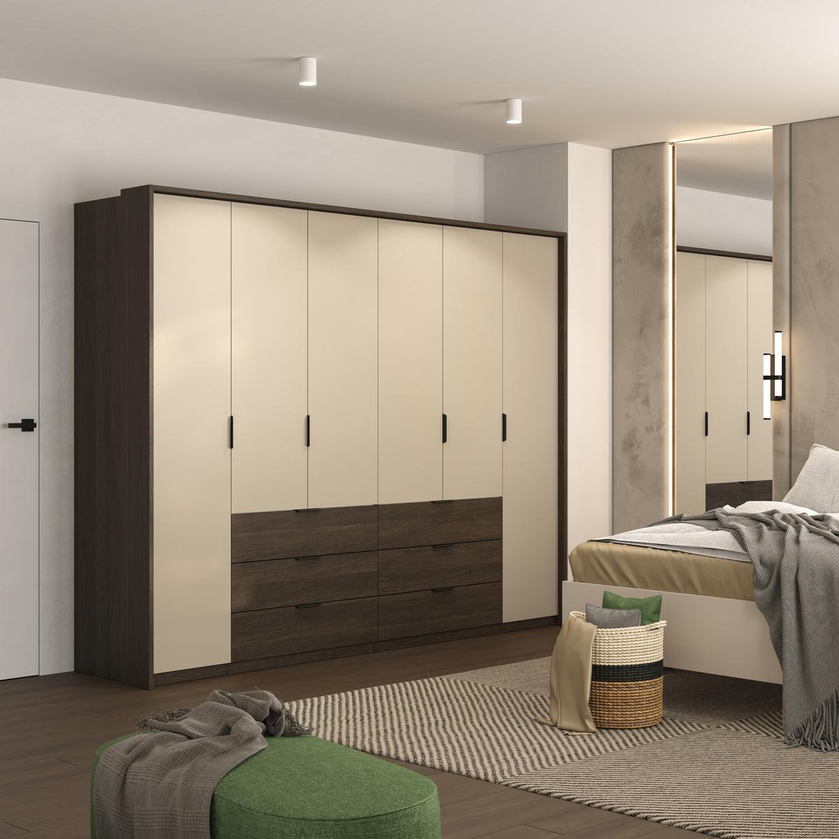 DREHTÜRENSCHRANK MOLAVO 274/217/63 cm 6-türig Eiche Dunin - Eichefarben, Holzwerkstoff (274/217/63cm) - MASSENO