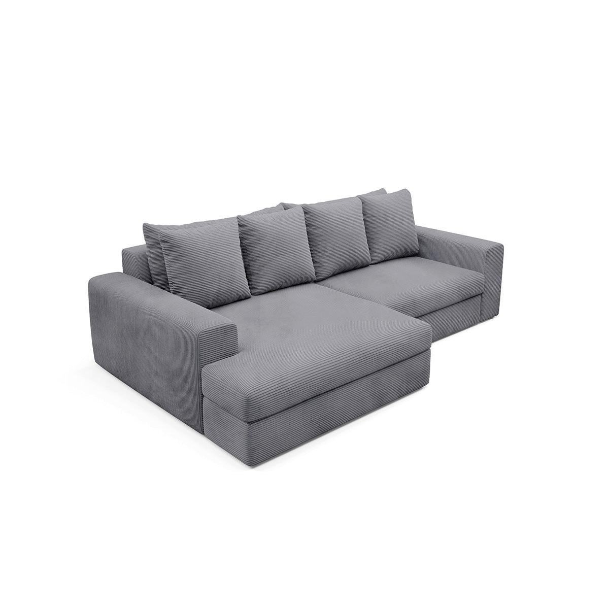 ECKSOFA Paola 3 Sitzplätze Hellgrau - Grau, Holz (272/167cm) - Petits-meubles