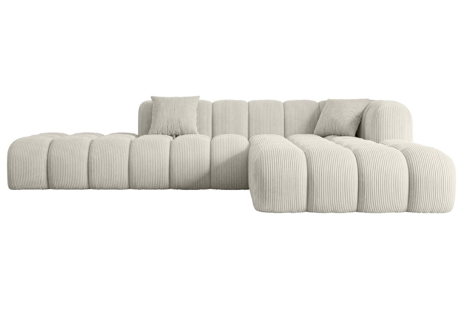 ECKSOFA Ottomane Rechts OLEA-L2 - 289x176x71 cm Creme - Hellgrau/Creme, Holzwerkstoff/Kunststoff (289/176cm) - ALTDECOR