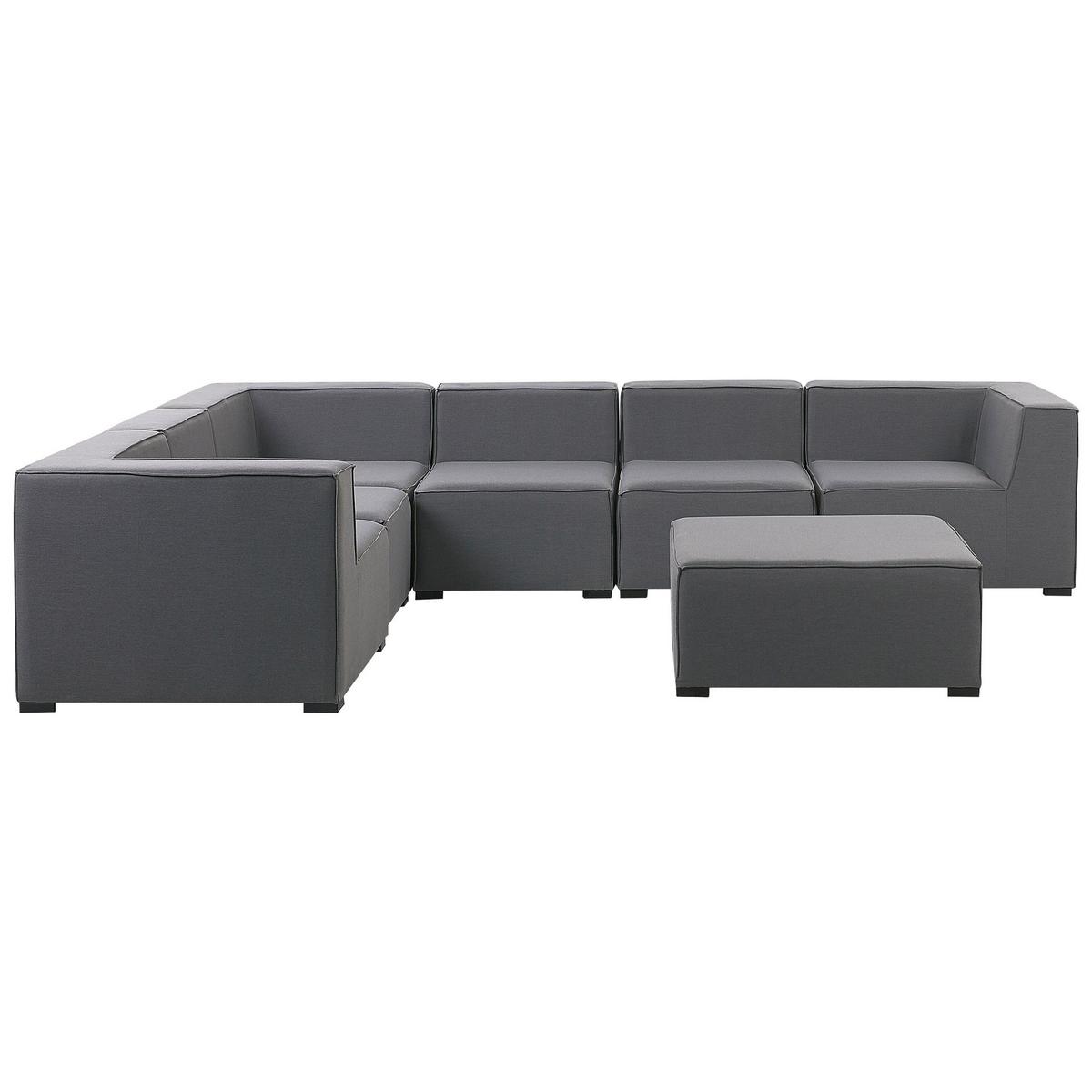LOUNGE SET 7-Sitzer grau rechtsseitig modular Arezzo - Grau, Textil - Beliani