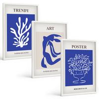 BILDER SET 3er Set - 40x60 cm Weißer Rahmen - Matisses abstrakte Plakate - Weiß, Kunststoff (40/60cm) - TULUP
