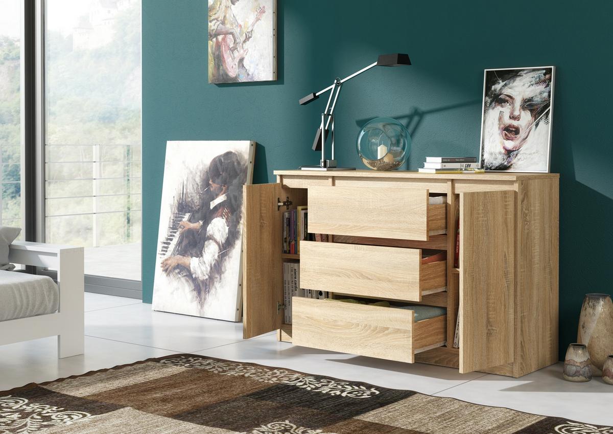 KOMMODE Sonoma 120/79/39 - Sonoma Eiche, Holzwerkstoff (120/79/39cm) - RAUMHIRSCH FURNITURE
