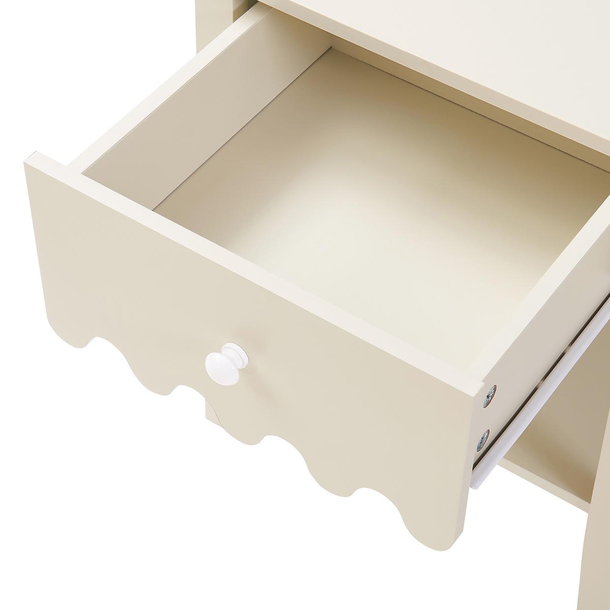 NACHTTISCH Luspoo I. - Creme, Holzwerkstoff (40/50/40cm) - [en.casa]