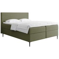 BOXBETT Alba Rise mit Bettkasten, Grün Chenille 180x200 cm – inkl. H4 Taschenfederkern Matratze & Foam Topper - Schwarz/Grün, Holz/Textil (180/200cm) - WFL GROUP