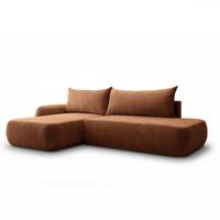 ECKSOFA GOYA mit Schlaffunktion und Bettkasten, Linke, Perfect Harmony 52 - Rotbraun, Textil (184/302cm) - Lookway