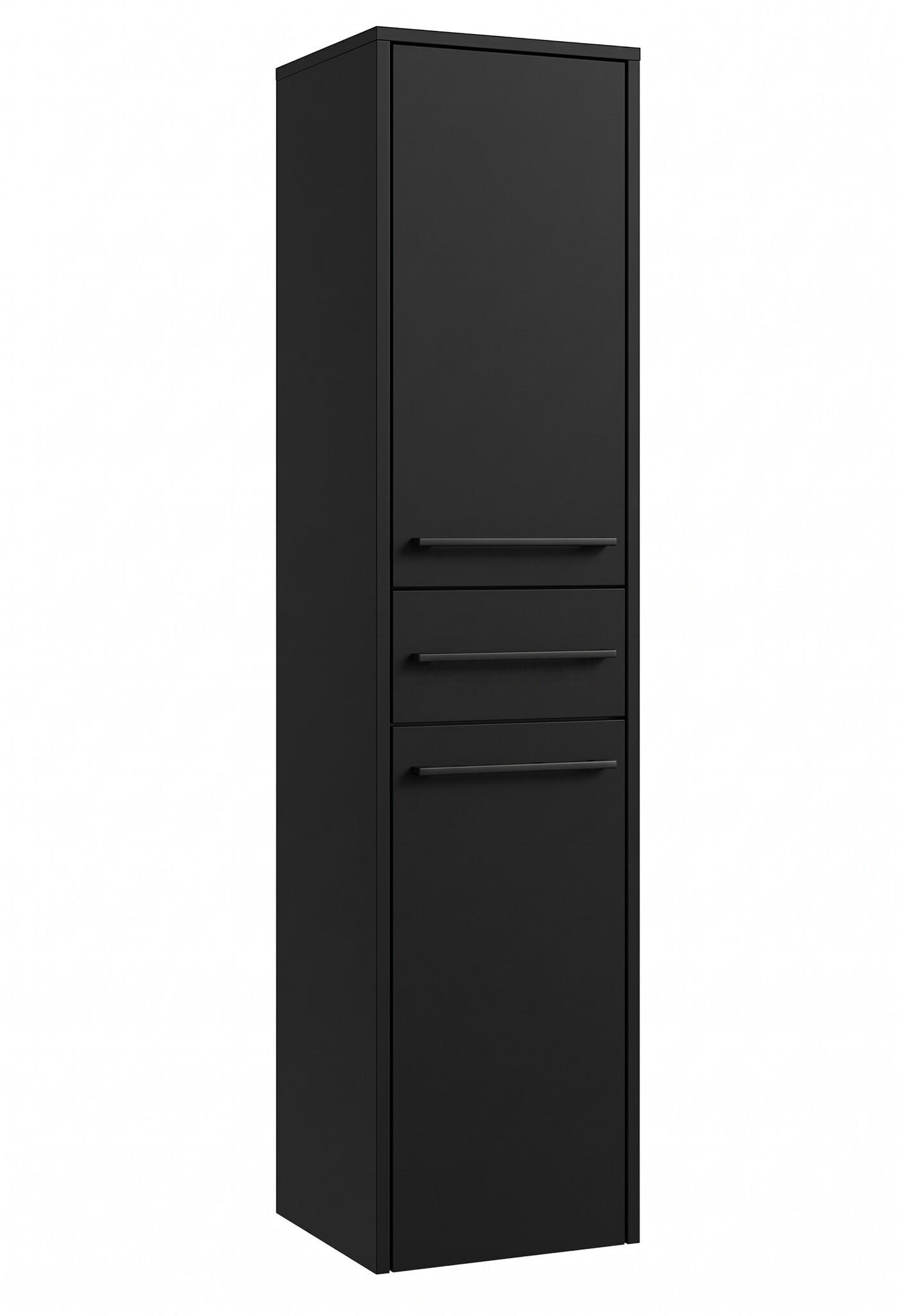 BADEZIMMERSCHRANK Florence mit 2 Türen Schwarz Matt - 30 x 35 x 130 cm - Schwarz, Holz (30/130/35cm) - Badplaats