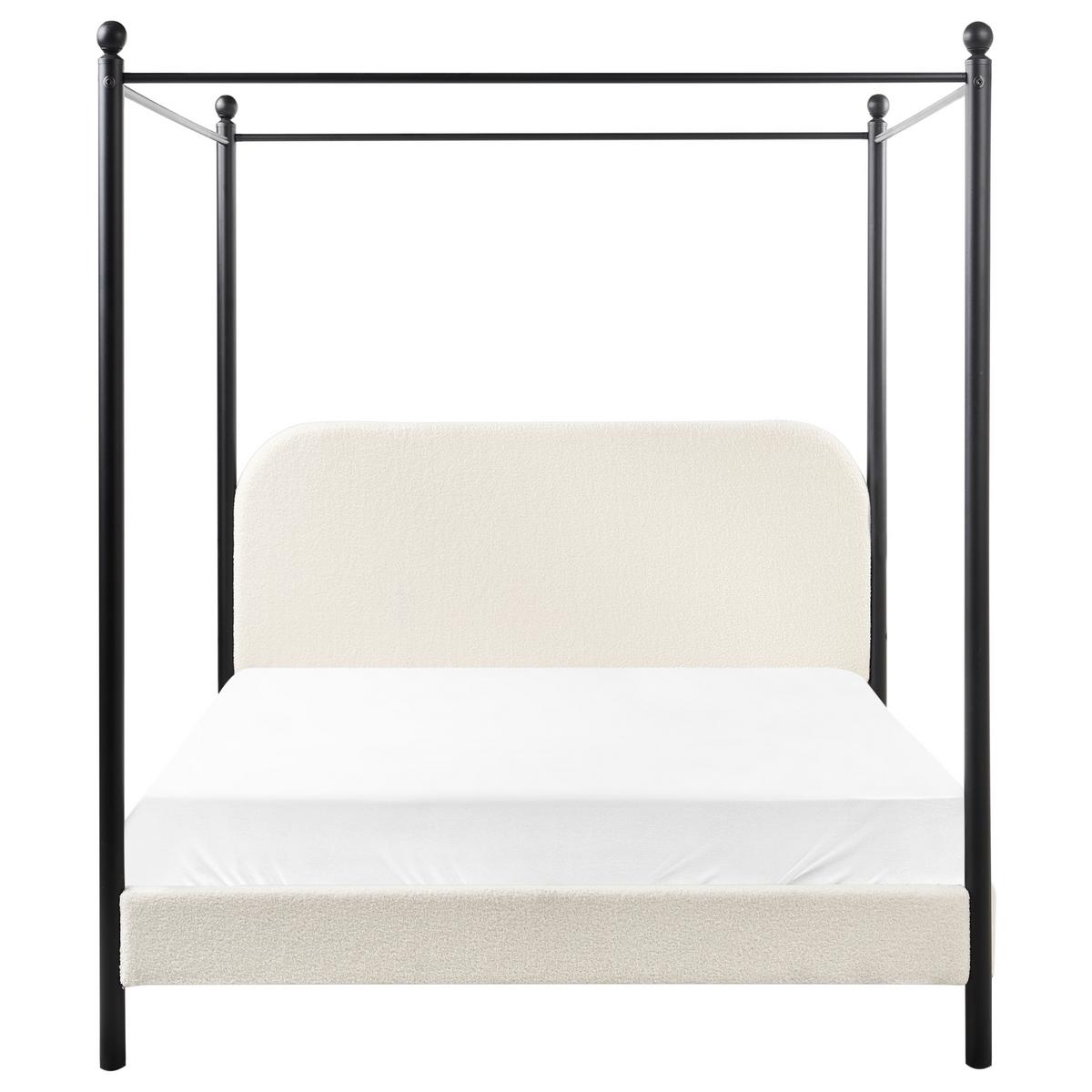 HIMMELBETT 140x200 cm Weiß Dannemois - Creme, Textil (140/200cm) - Beliani