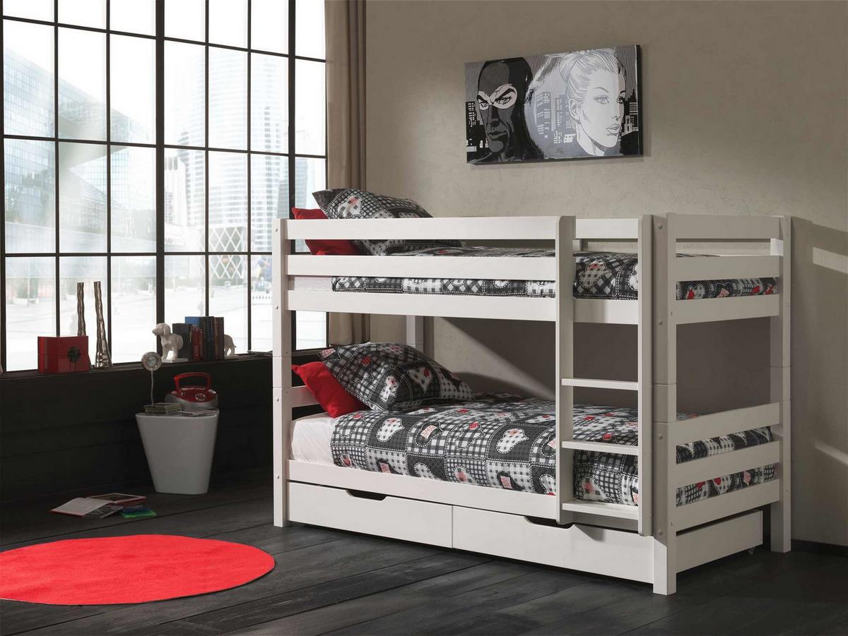 ETAGENBETT Karolina 210x140x105 aus Massivholz in Weiß - Weiß, Holz (90/200cm) - 58aufmkessel