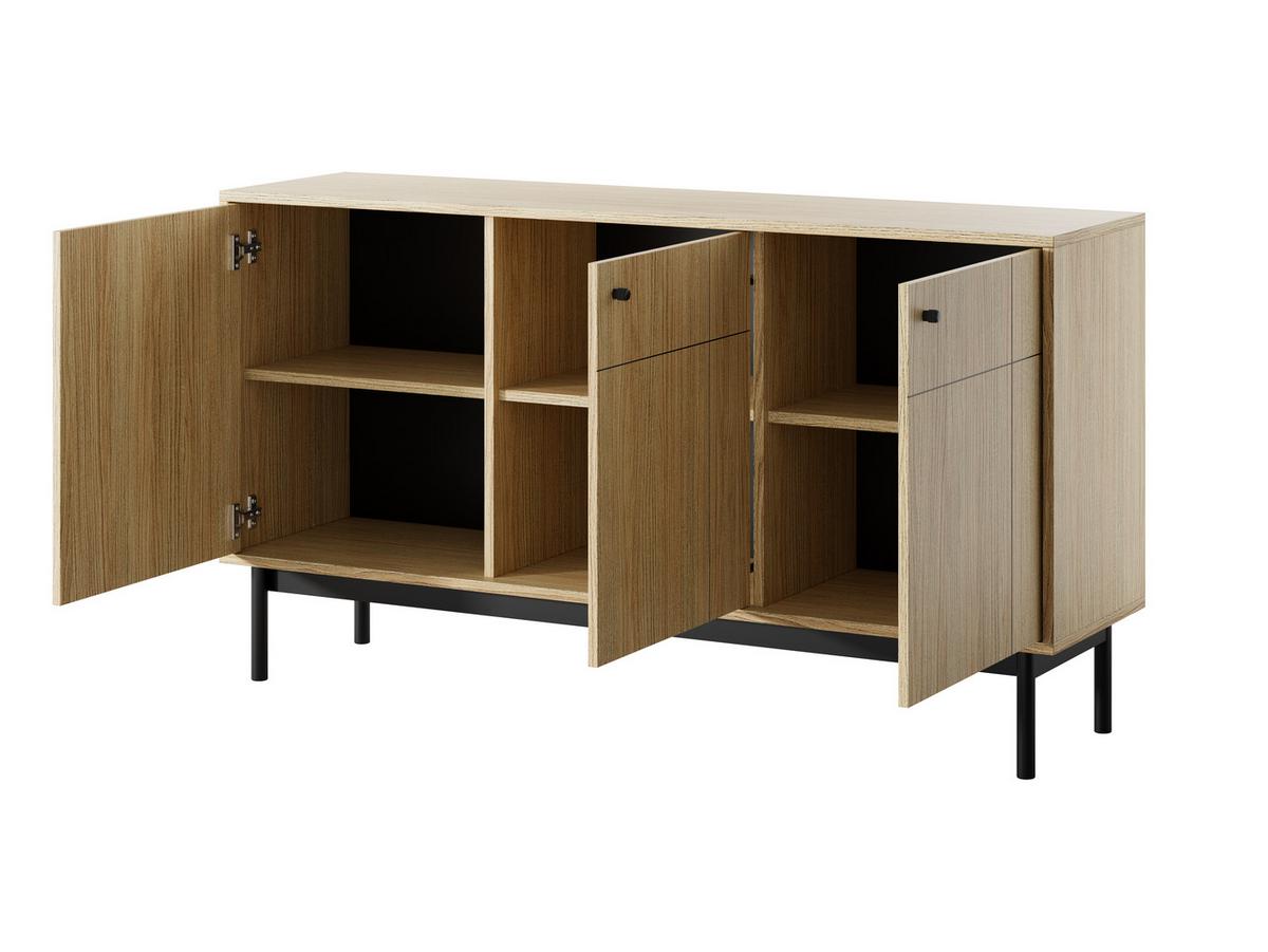 SIDEBOARD Cypressa 3T Braun 154/83/39 cm – mit Beinen auf Gestell - Schwarz/Braun, Holzwerkstoff (154/83/39cm) - AX Living