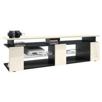 LOWBOARD Movie Fronten und obere Platte des Aufsatzes in Creme Hochglanz - Creme, Holzwerkstoff (138.5/39/39cm) - Vladon