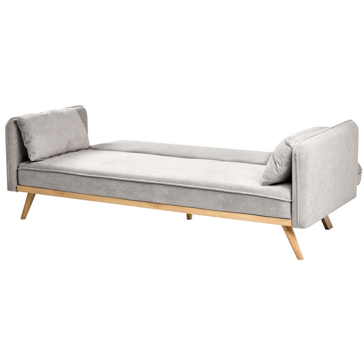 SCHLAFSOFA Stoff Grau Asaa - Dunkelgrau/Braun, Textil (205/76/80cm) - Beliani