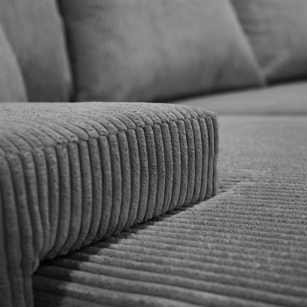 ECKSOFA LAVIO L mit Schlaffunktion und Bettzeugkasten Rechte - Grau, Textil (246/188cm) - Lookway