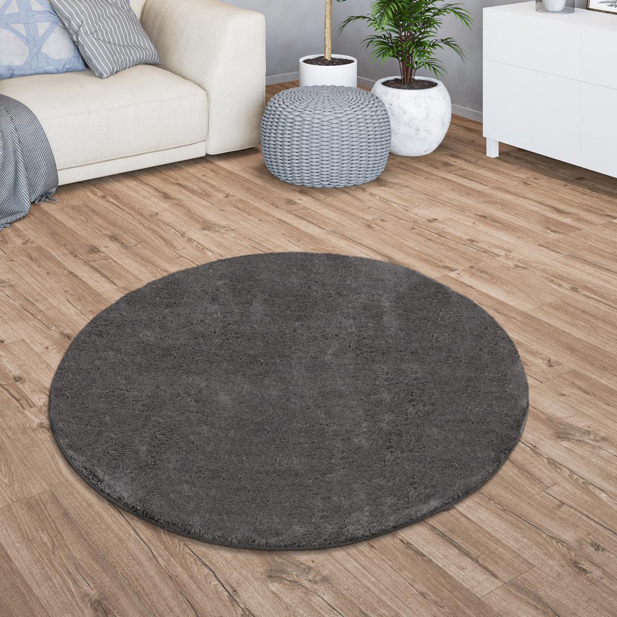 FLACHWEBETEPPICH Anthrazit Ø 200 cm - Anthrazit, Kunststoff (200/200cm) - TT Home