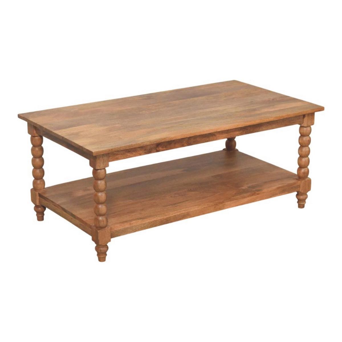COUCHTISCH mit Golden-Teak-Finish, großes offenes Fach, braun - Braun, Holz (60/110/45cm) - Artisan Furniture