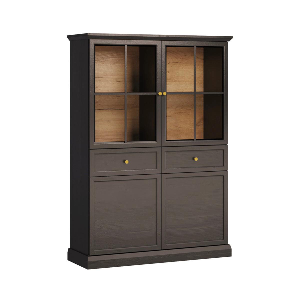 GESCHIRRSCHRANK Toja Anthrazitfarbenes Holz - Braun, Holzwerkstoff (114.4/161.4/39.5cm) - Petits-meubles