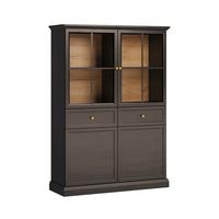 GESCHIRRSCHRANK Toja Anthrazitfarbenes Holz - Braun, Holzwerkstoff (114.4/161.4/39.5cm) - Petits-meubles