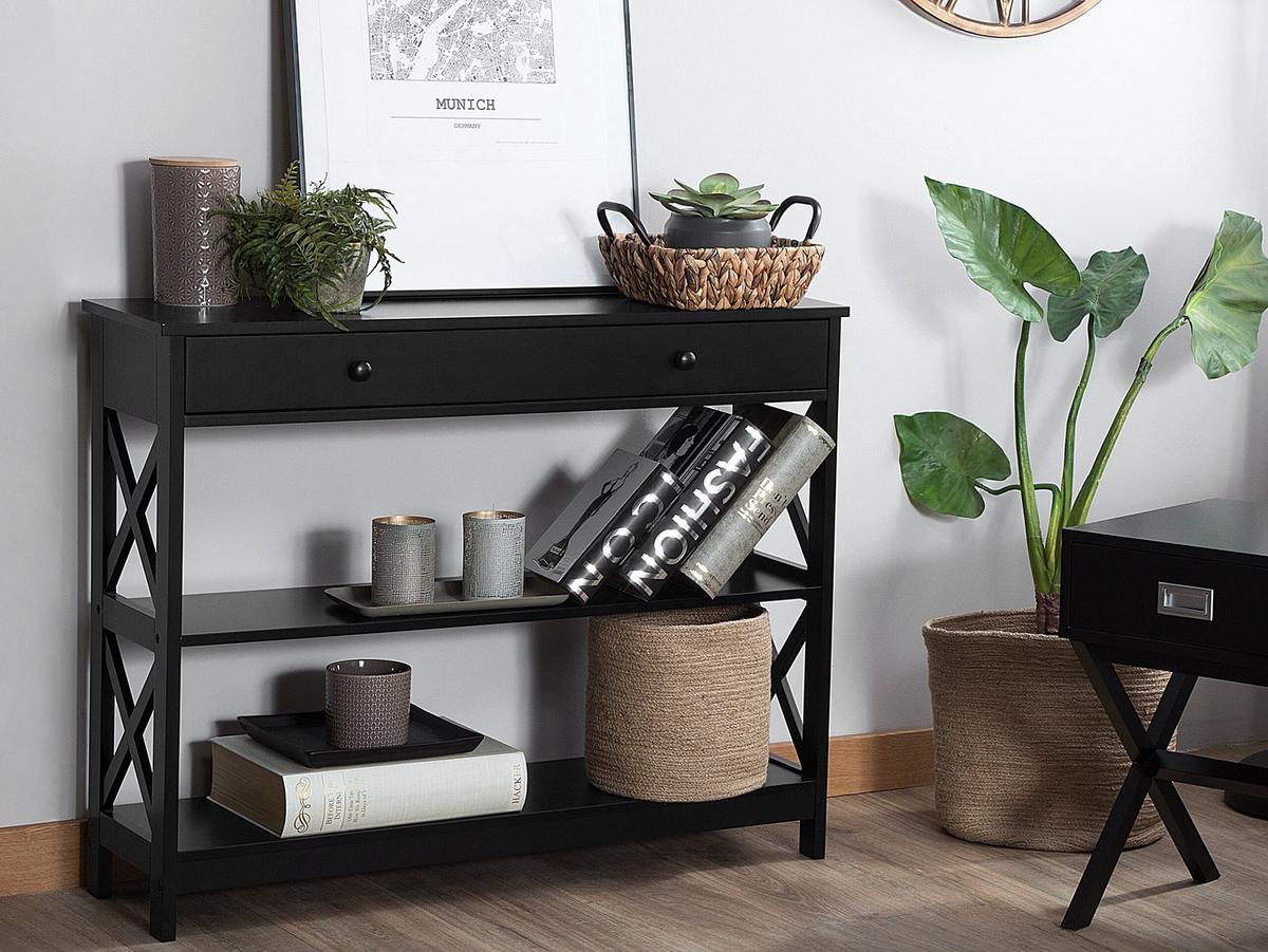 KONSOLENTISCH schwarz Montgomery - Schwarz, Holzwerkstoff (30/100/80cm) - Beliani
