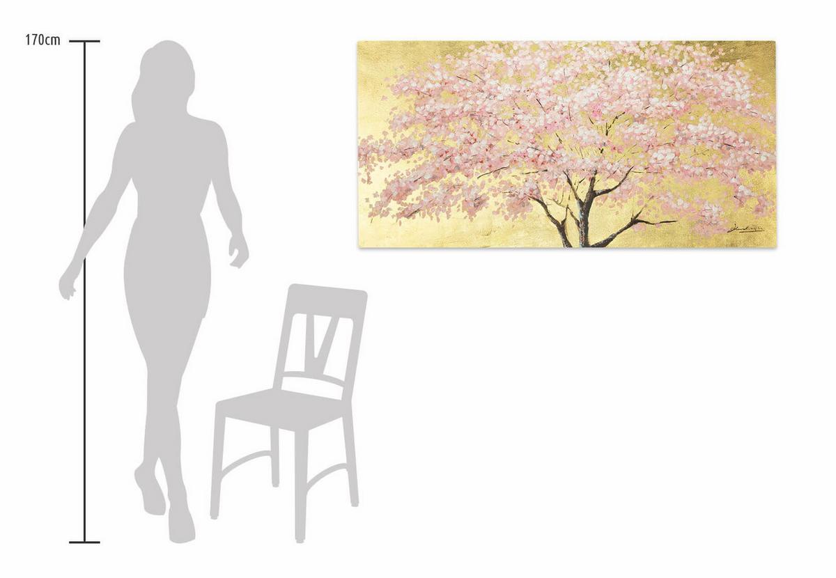 ÖLGEMÄLDE 120/60 cm - Pink/Braun, Holz/Textil (120/60cm) - KUNSTLOFT