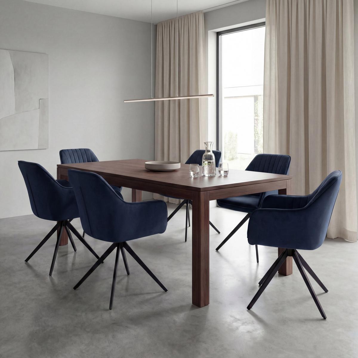 ESSZIMMERSTUHL Blau 6er-Set - Blau, Textil (60/87/68cm) - MCW