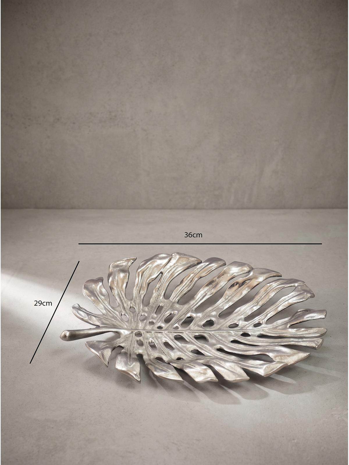 DEKOSCHALE MILNA, Aluminium, handgefertigt, Silber, 36 x 29 x 4 cm - Silberfarben, Metall (4cm) - KADIMA DESIGN