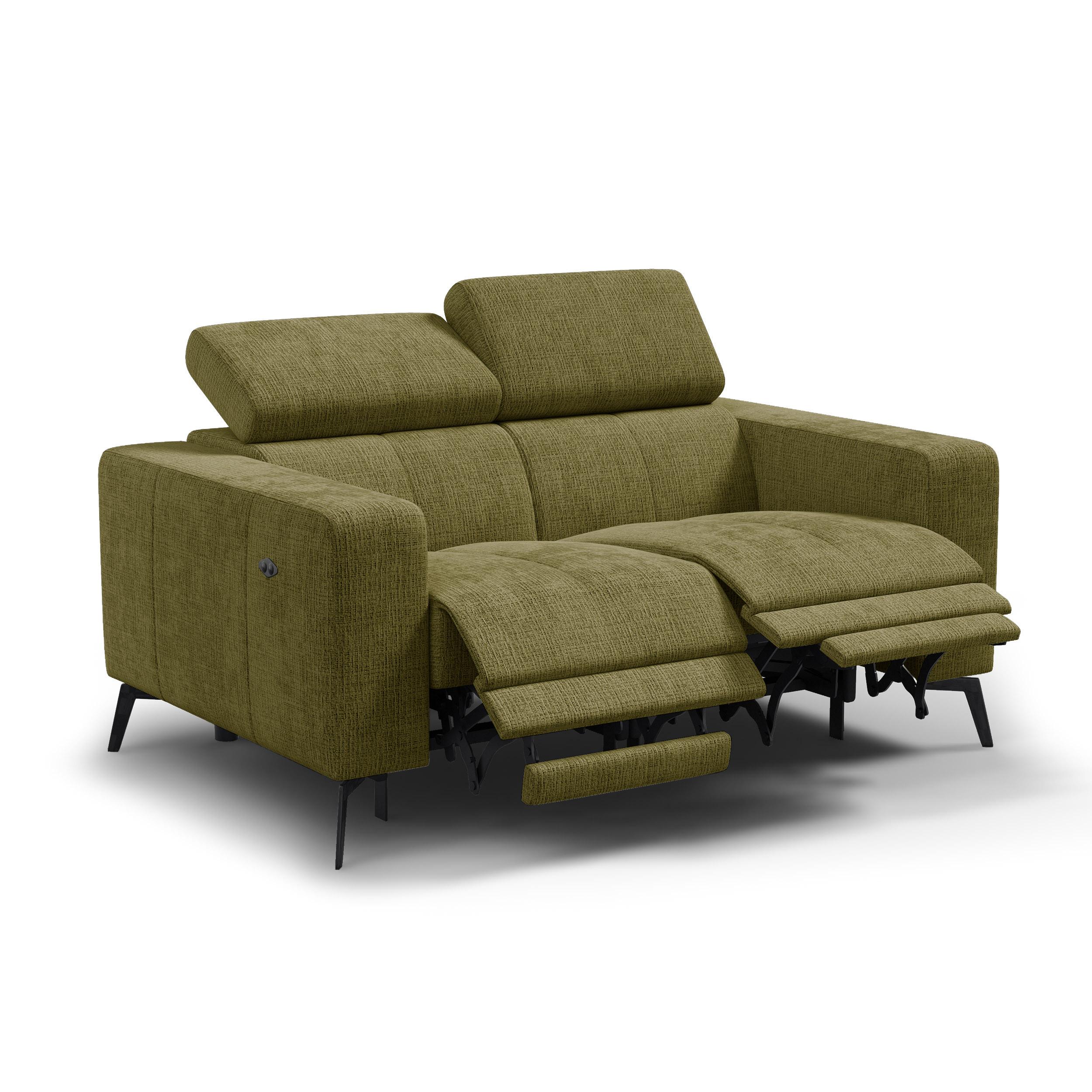 RELAXSOFA MORELLO 2-Sitzer, olive, 2 x Relax Zero Gravity - Olivgrün, Holz/Textil (164/82/103cm) - Wozimo