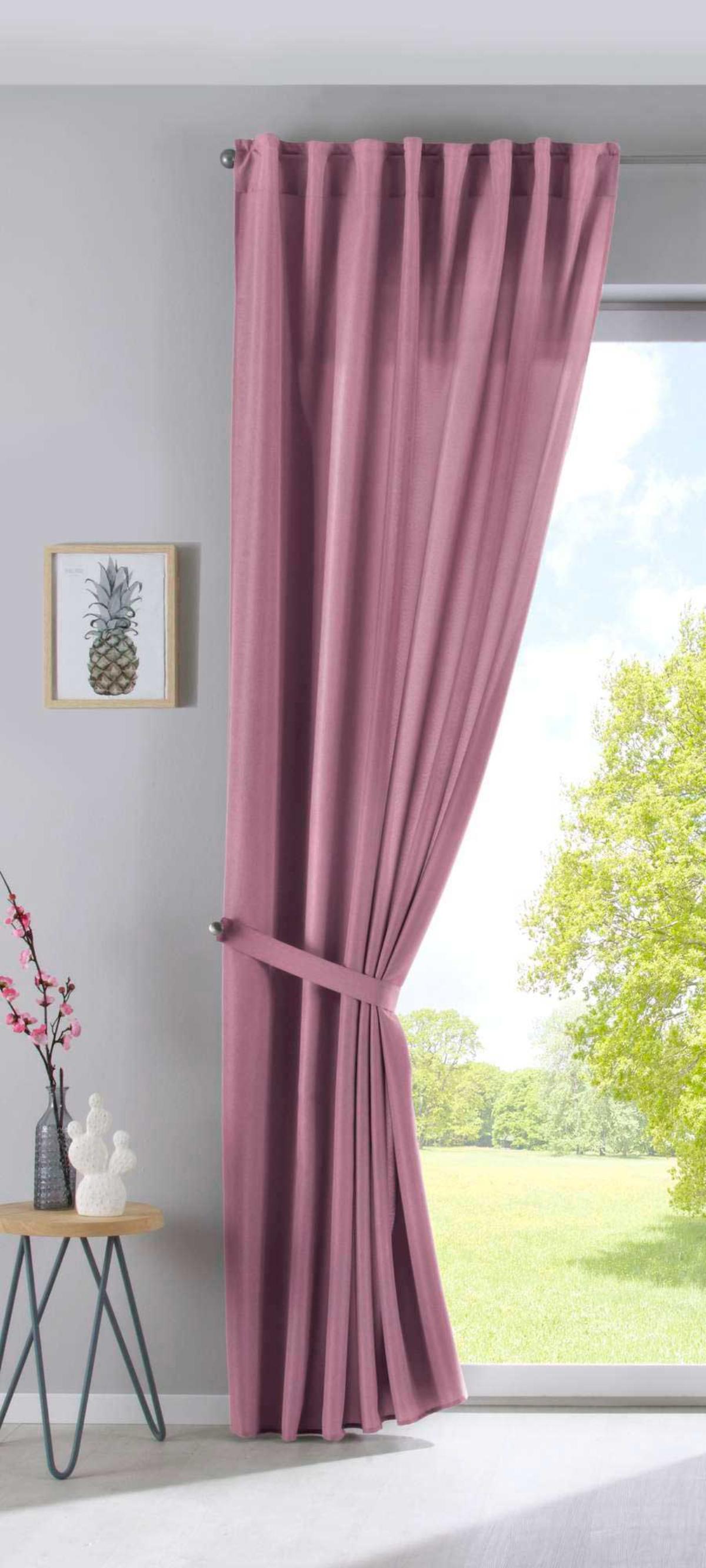 SCHLAUFENGARDINE »Jena« HxB 250x140 cm Altrosa - Rosa, Textil (140/250cm) - Gardinenbox