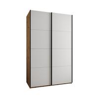 SCHWEBETÜRENSCHRANK 245,5/160/64 2-türig - Schwarz/Weiß, Holz/Metall (160/245/64cm) - Abiks Möbel