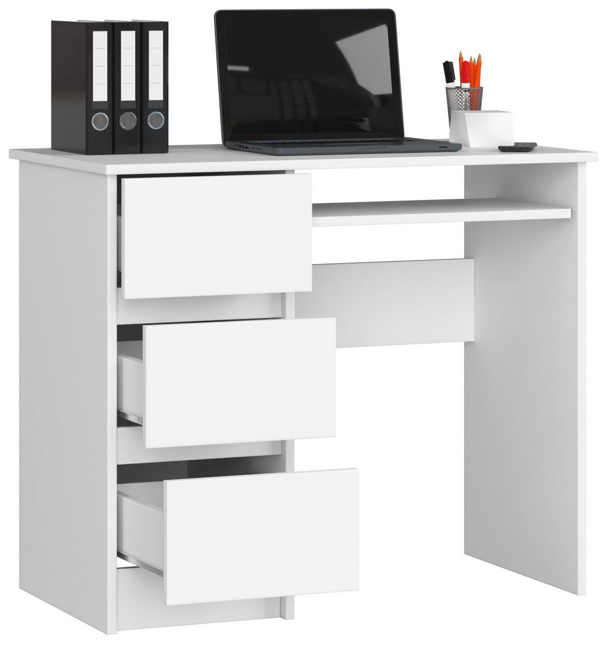 SCHREIBTISCH Weiß 77/90/50 - Weiß, Holzwerkstoff (155/85/77cm) - RAUMHIRSCH FURNITURE