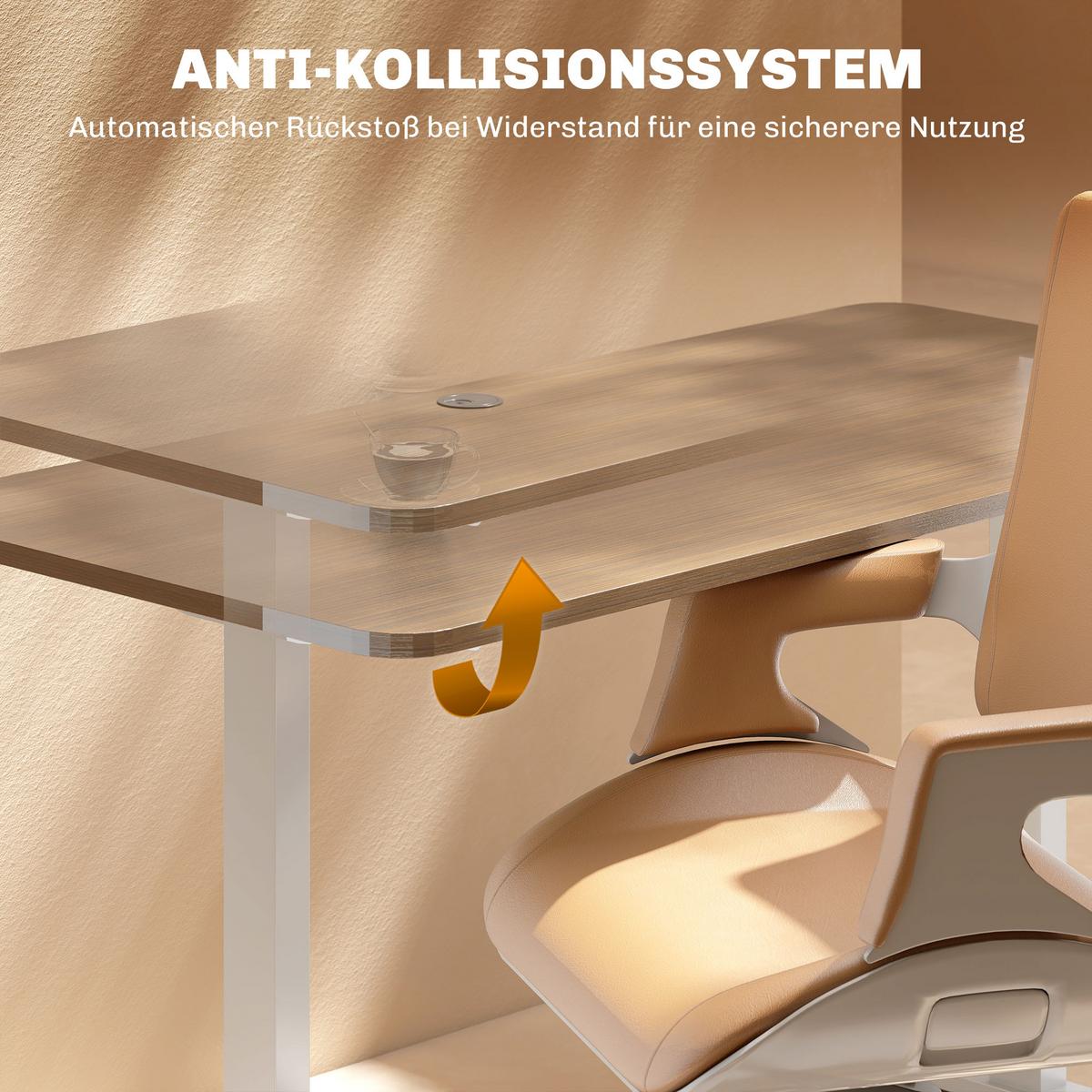 HÖHENVERSTELLBARER-SCHREIBTISCHGESTELL Stahl Weiß - Weiß, Metall (60/119/100cm) - HOMCOM