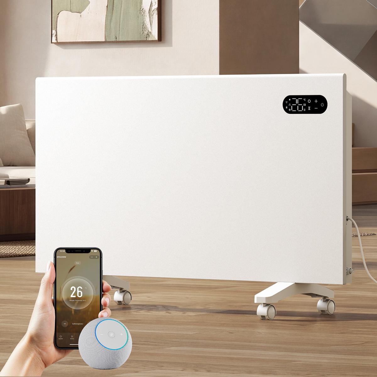 KONVEKTOR-HEIZKÖRPER mobil 2000W - Weiß, Kunststoff (83.5/45/8.5cm) - EMKE